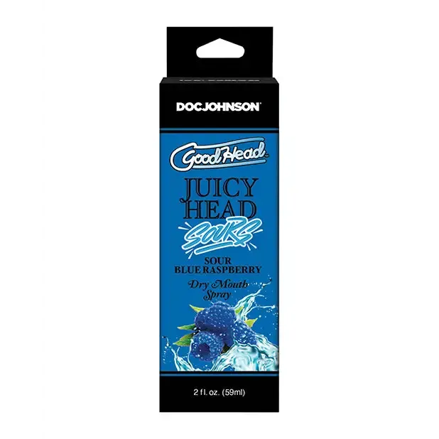 Goodhead Juicy Head Dry Mouth Spray 2 Oz Sour Blue Doc Johnson Vibrators