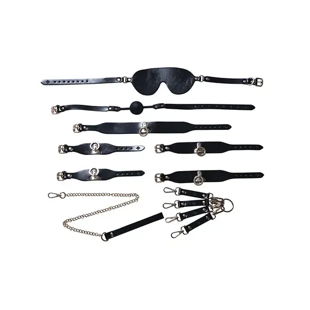Honey Play Box Couples Kinky Play Box BDSM Kit 5 Piece Bondage Set Black