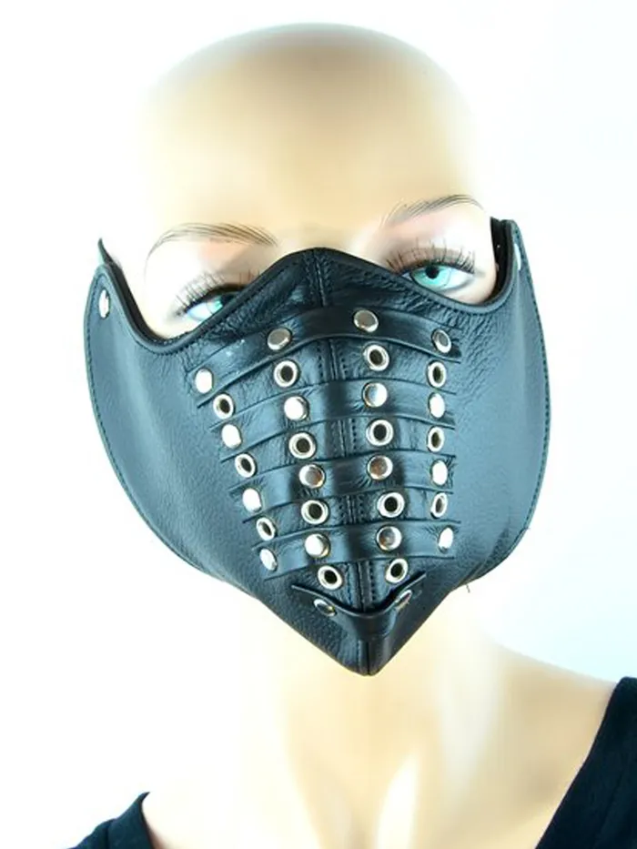 HonourSkintwocom Leather Rivet Mask One Size Mens Underwear