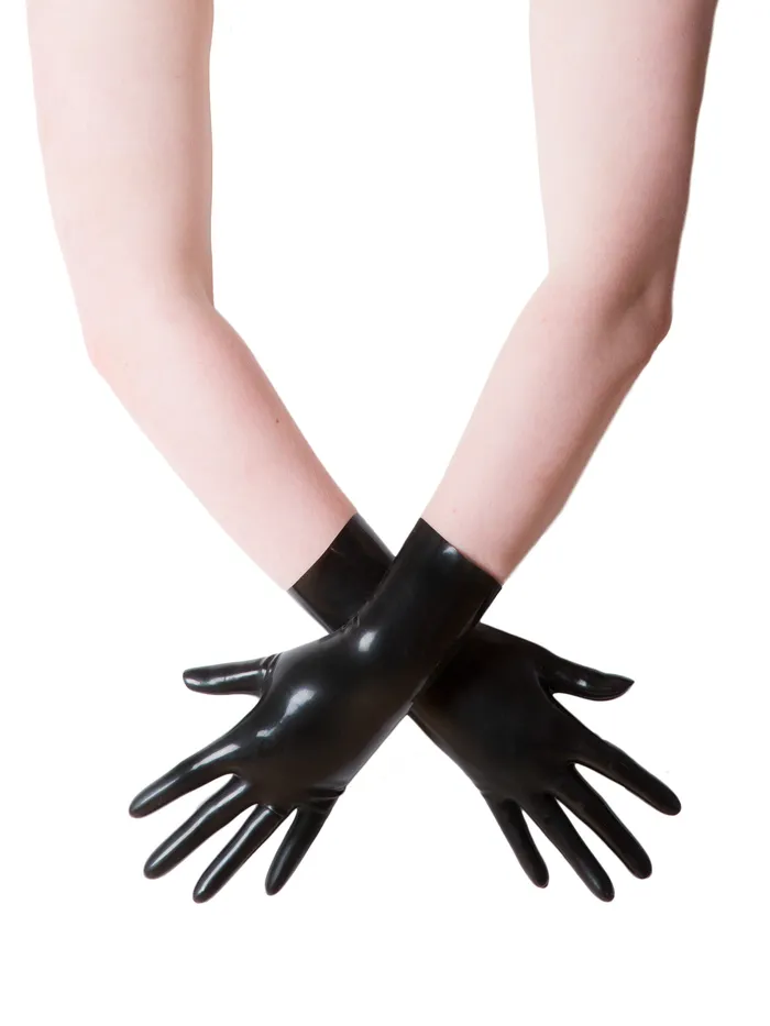 HonourSkintwocom Vibrators Red Moulded Short Latex Gloves
