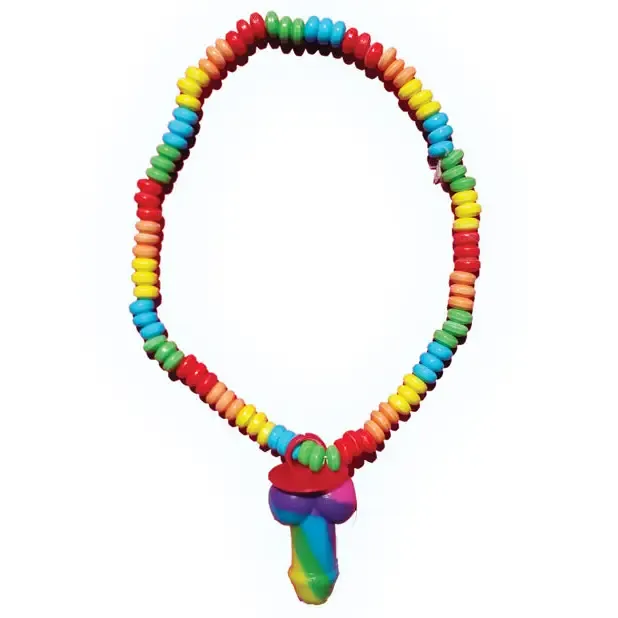 Hott Products Unlimited Dildos Rainbow Cock Stretchy Candy Necklace