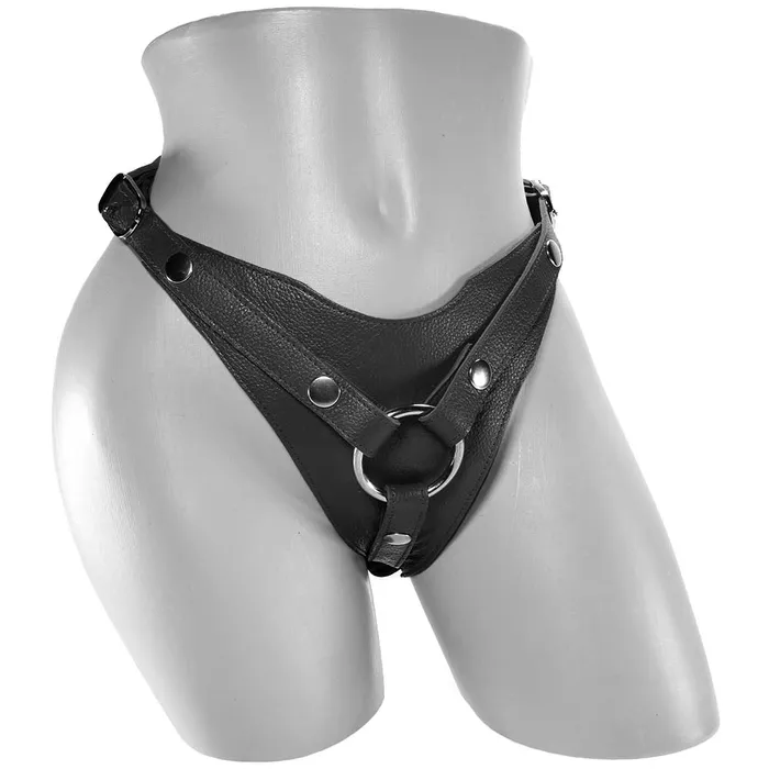 Leather Dildo Harness in Black Rouge Female Sex Toys