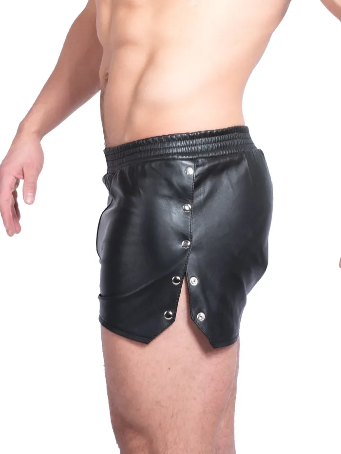 Leather Shorts With Side Snaps HonourSkintwocom Restraints Leather Shorts With Side Snaps HonourSkintwocom Restraints