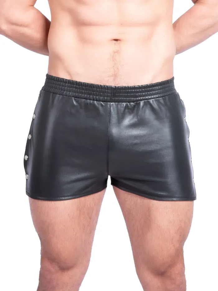 Leather Shorts With Side Snaps HonourSkintwocom Restraints Leather Shorts With Side Snaps HonourSkintwocom Restraints