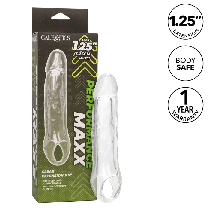 Male Sex Toys CalExotics CaleXOtics Performance Maxx Clear Extension 55