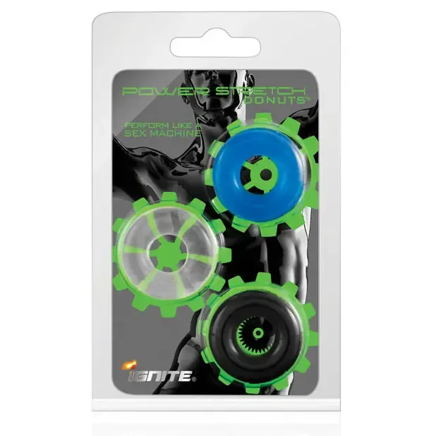Male Sex Toys SI Novelties SI Power Stretch Donuts 3pk