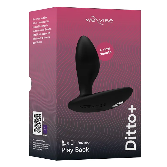 Male Sex Toys WeVibe WeVibe Ditto Vibrating Anal Plug with Remote Satin Black