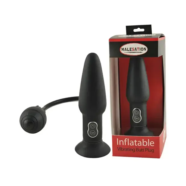 MALESATION Vibrating Inflatable Butt Plug St Rubber Gmbh Male Sex Toys