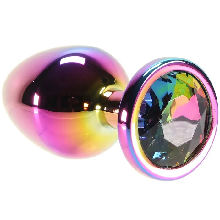 Medium Aluminum Plug with Rainbow Gem in Multicolor ns novelties Female Sex Toys Medium Aluminum Plug with Rainbow Gem in Multicolor ns novelties Female Sex Toys
