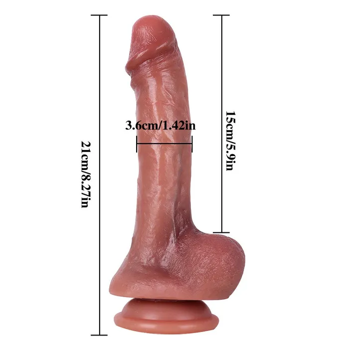 Modi Female Sex Toys G32 Neighbor Boy Ultra Realistic Dual Density Liquid Silicone Suction Cup Dildo with Balls 83 Inch
