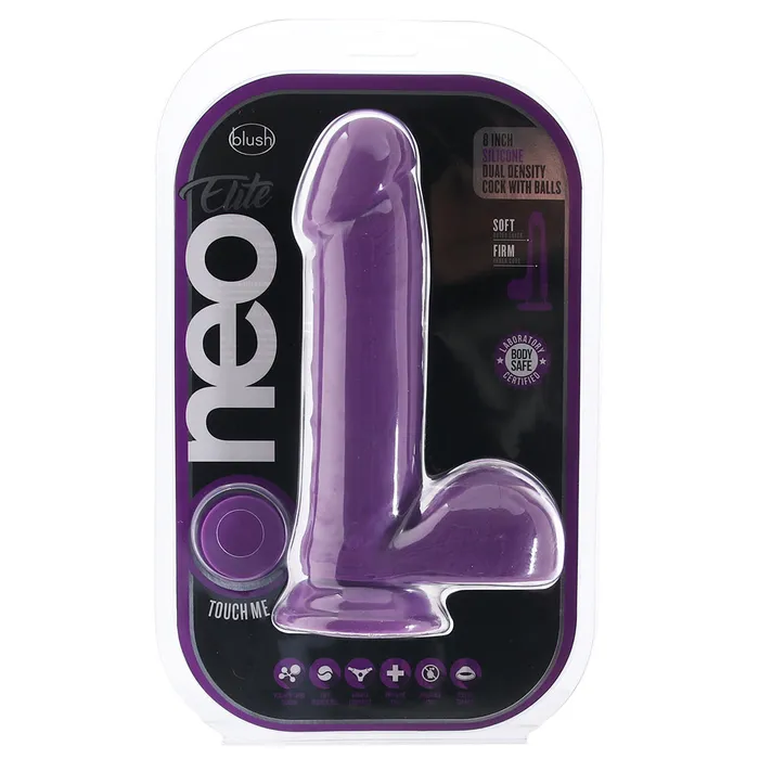 Neo Elite 8 Inch Silicone Dual Density Cock in Purple Blush Dildos Neo Elite 8 Inch Silicone Dual Density Cock in Purple Blush Dildos