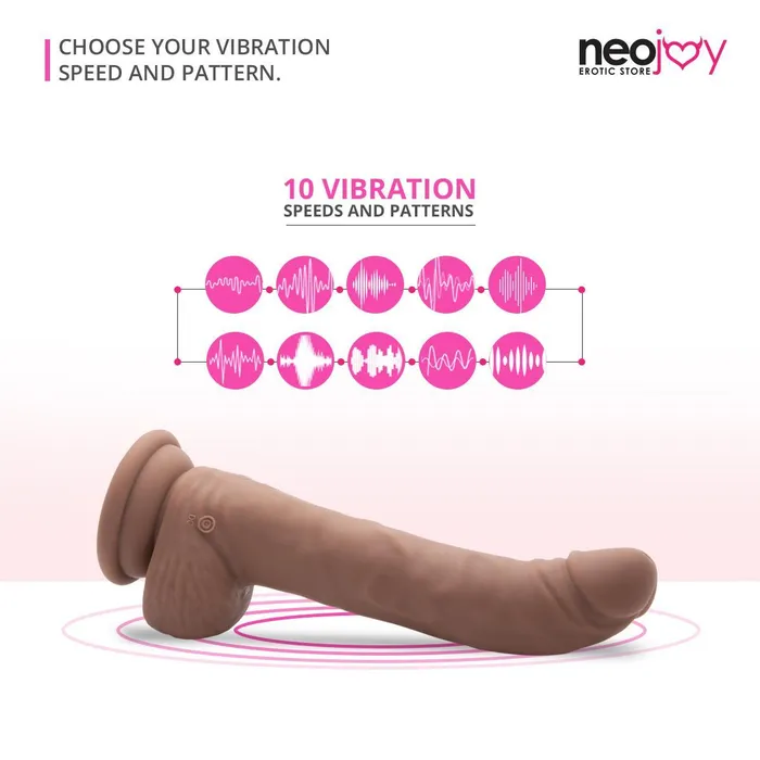 Neojoy Female Sex Toys Neojoy Biggy Vibrating Rotating Silicone Dildo With Powerful Suction Cup Brown 23cm 91 inch
