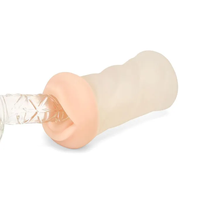 Neojoy Transparant Dual Color Blowjob Handheld Masturbator 029kg Dual Color White Skin Clear Neojoy Dildos