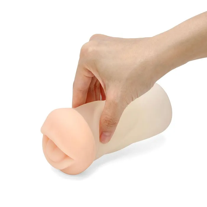 Neojoy Transparant Dual Color Blowjob Handheld Masturbator 029kg Dual Color White Skin Clear Neojoy Dildos