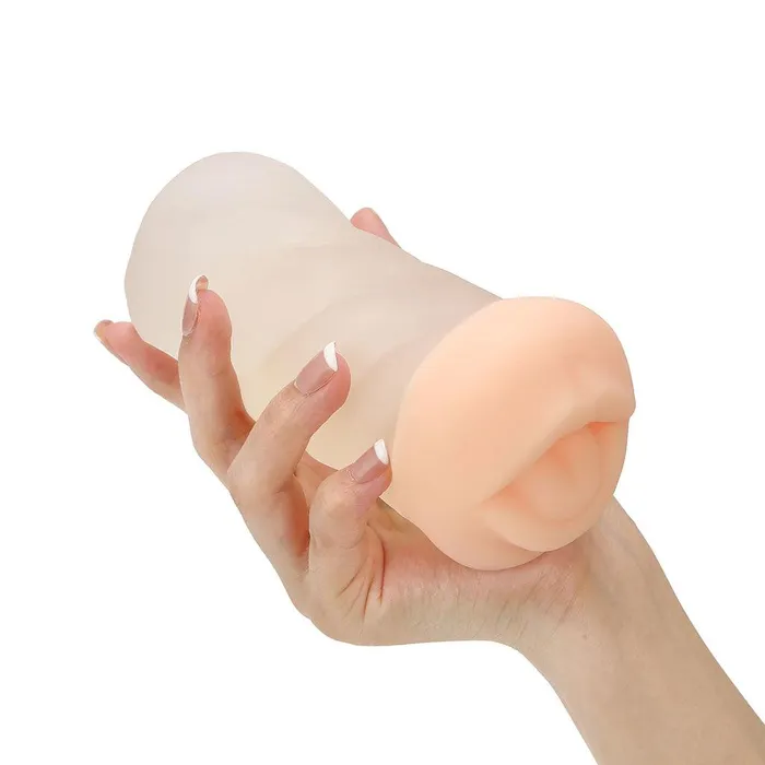 Neojoy Transparant Dual Color Blowjob Handheld Masturbator 029kg Dual Color White Skin Clear Neojoy Dildos