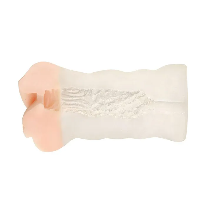 Neojoy Transparant Dual Color Blowjob Handheld Masturbator 029kg Dual Color White Skin Clear Neojoy Dildos