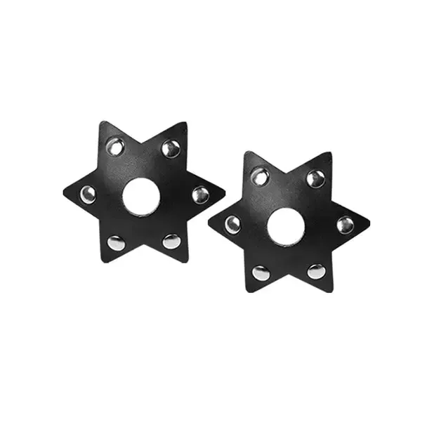 Nipplicious Starstruck Leather Pasties Wstuds Nipple Hole Black Hott Products Restraints