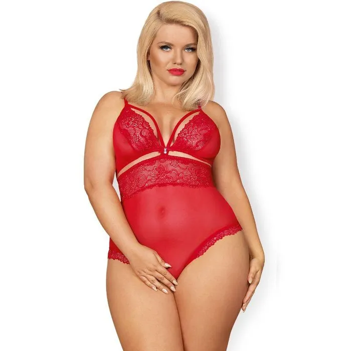 Obsessive Sexy Lingerie 838 Teddy XXL Red Obsessive Vibrators
