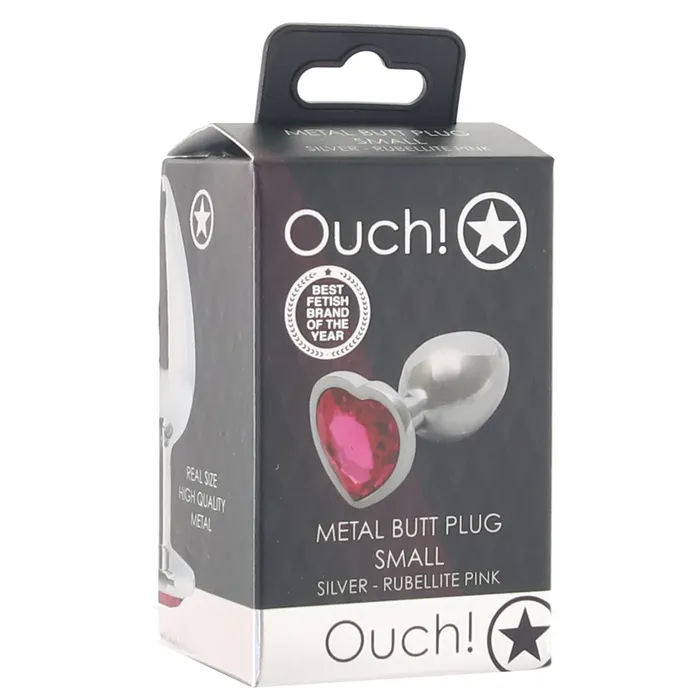Ouch Pink Heart Gem Plug in Small Shots Toys Anal Ouch Pink Heart Gem Plug in Small Shots Toys Anal