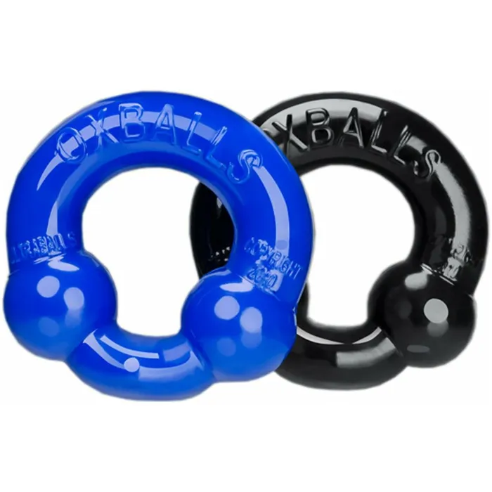 Oxballs Anal Oxballs Ultraballs Cockring 2 Pack BlackPolice Blue