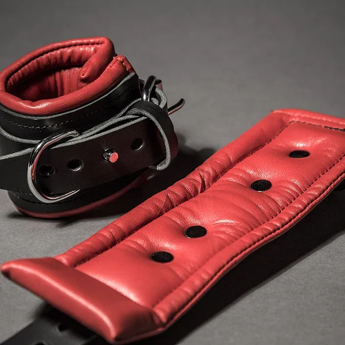 Padded Leather Wrist Cuffs Fetters Restraints