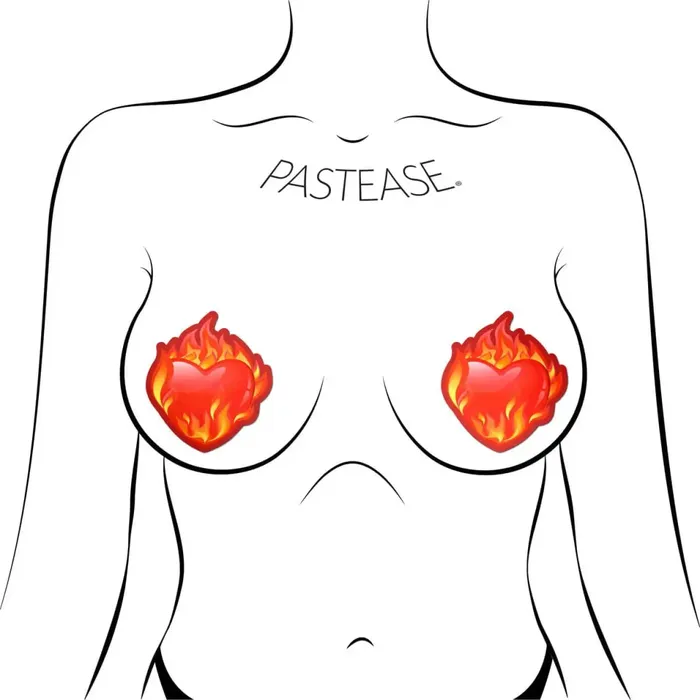 Pastease Flaming Heart Nipple Pasties Pastease Female Sex Toys Pastease Flaming Heart Nipple Pasties Pastease Female Sex Toys