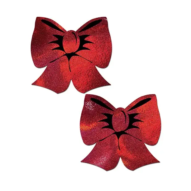 Pastease Pastease Red Holographic Bow Fuller Coverage Vibrators