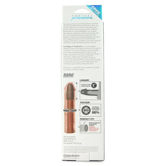 Pipedream Dildos Mega 3 Inch Fanta Flesh Extension in White Pipedream Dildos Mega 3 Inch Fanta Flesh Extension in White