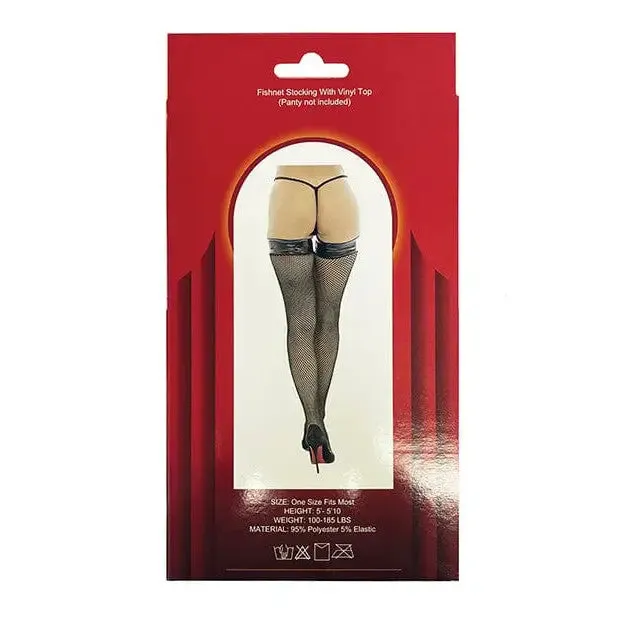 Popsi Lingerie Vinyl Top Fishnet Stocking Popsi Lingerie Vibrators