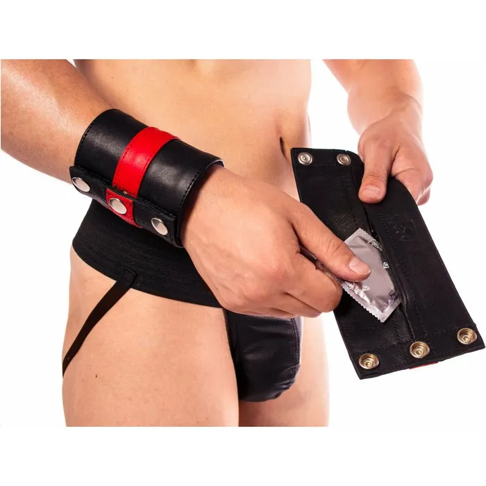 Prowler RED Leather Wrist Wallet Black XL Prowler Restraints