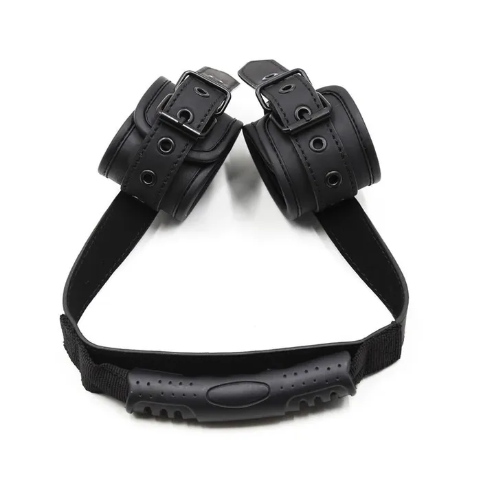Restraints Kinky Puppy Black Wrist Cuffs with a Pull Handle