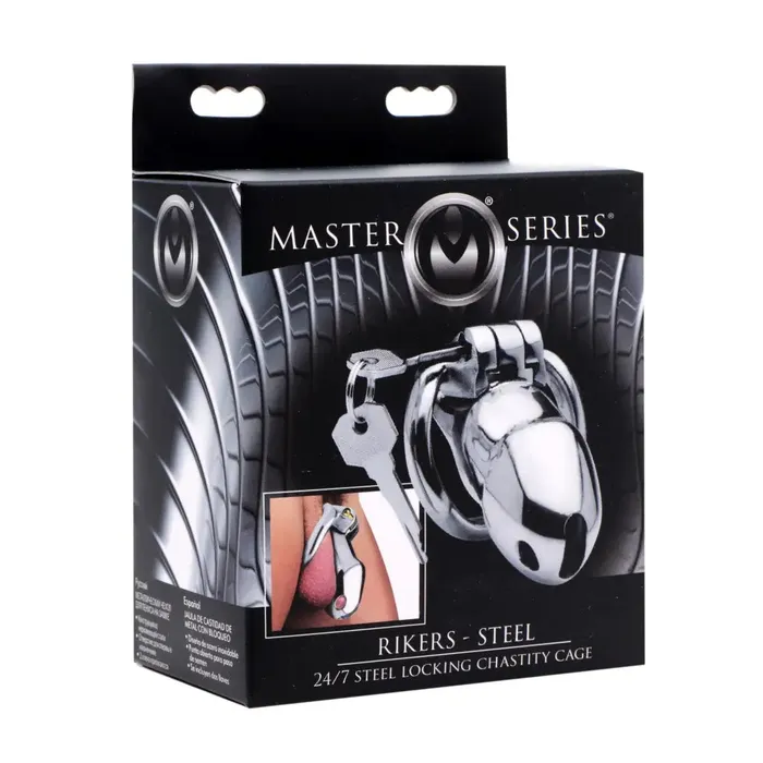 Rikers 247 Stainless Steel Locking Chastity Cage Master Series Male Sex Toys Rikers 247 Stainless Steel Locking Chastity Cage Master Series Male Sex Toys