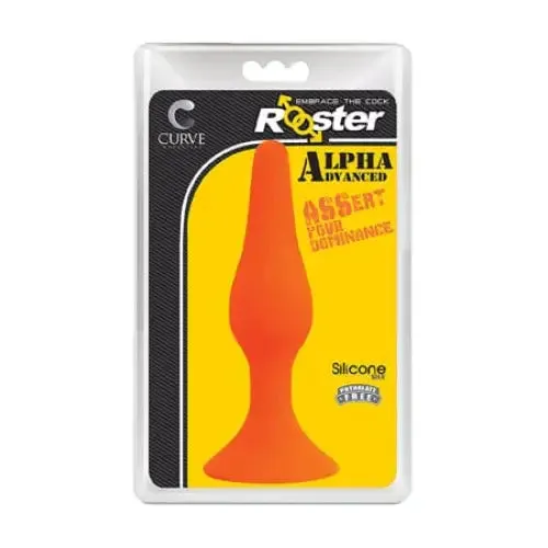 Rooster Alpha Advanced Anal Plug Orange Curve Toys Male Sex Toys