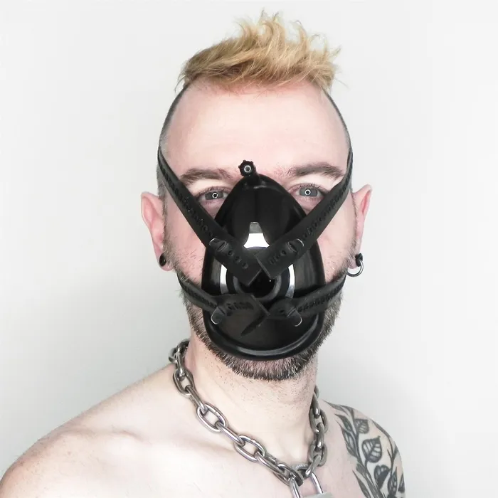 Rubber Anaesthesia Face Mask Head Harness Black ASCO Dildos