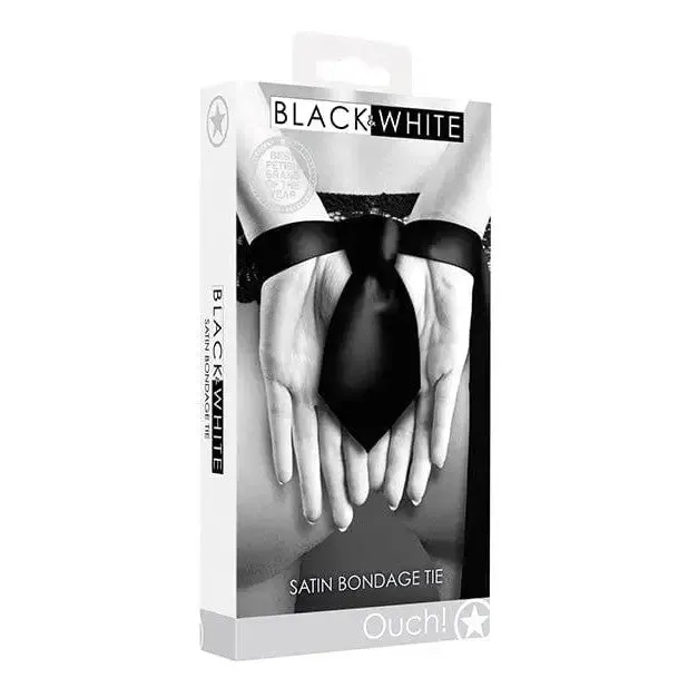 Shots America Anal Shots Ouch Black White Satin Bondage Tie Black