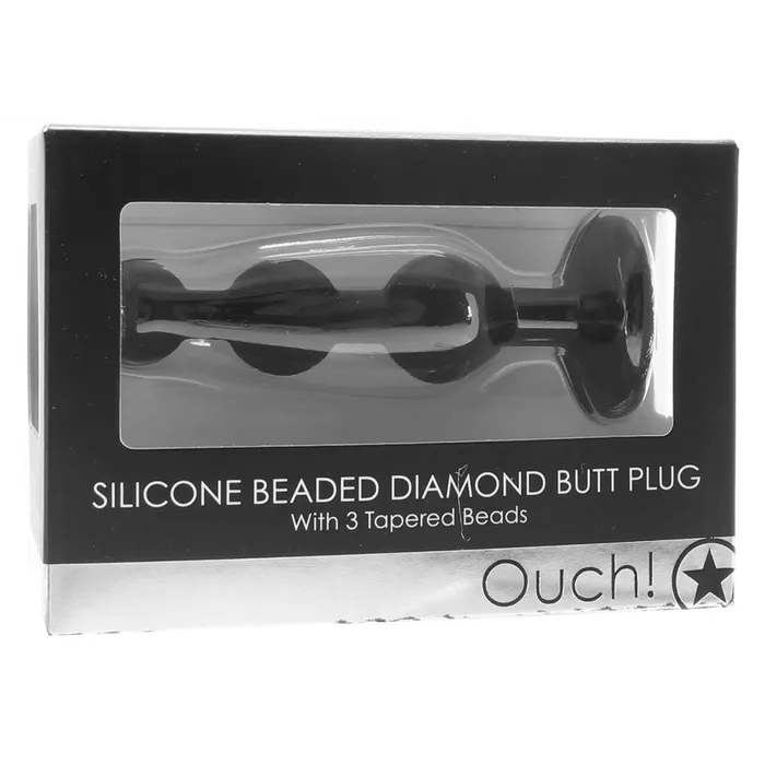 Shots Toys Ouch Silicone Beaded Diamond Butt Plug Anal Shots Toys Ouch Silicone Beaded Diamond Butt Plug Anal