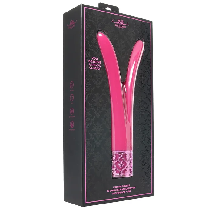 Shots Toys Vibrators Royal Gems Dueling Queens Vibe in Pink