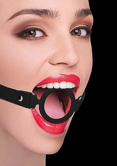Silicone Ring Gag With Leather Straps Black HonourSkintwocom Restraints