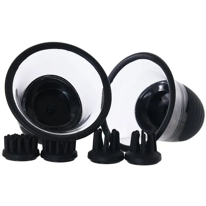 Size Matters Rotating Nipple Suckers in Black XR Brands Female Sex Toys