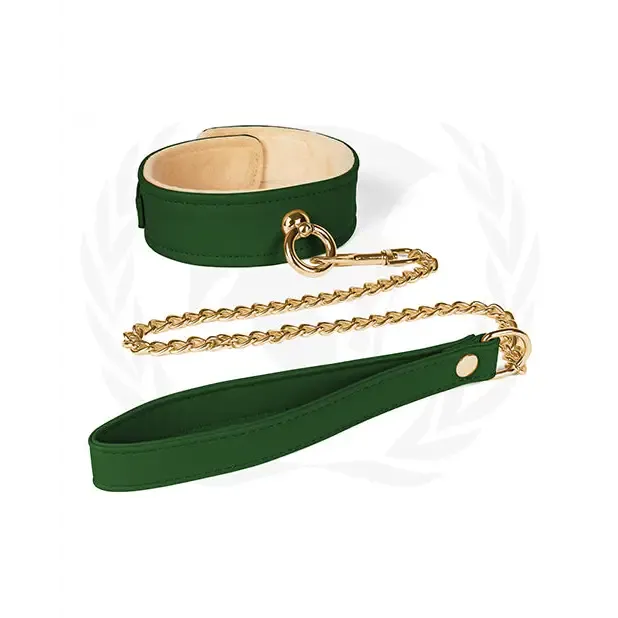 Spartacus Vibrators Spartacus Plush Lined PU Collar Chain Leash Spartacus Vibrators Spartacus Plush Lined PU Collar Chain Leash