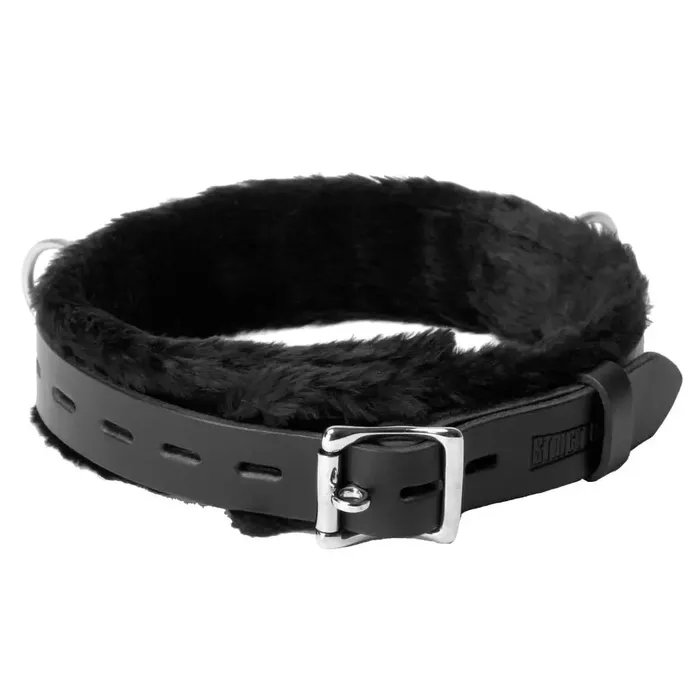 Strict Leather Narrow Fur Lined Locking Collar Strict Leather Restraints Strict Leather Narrow Fur Lined Locking Collar Strict Leather Restraints