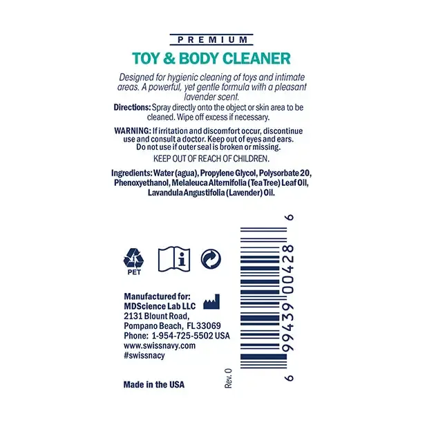 Swiss Navy Vibrators Toy Body Cleaner 1 Oz