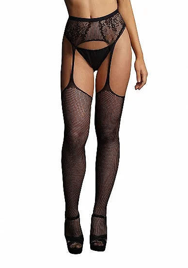 Teddies And Bodies HonourSkintwocom Fishnet And Lace Garterbelt Stockings One Size