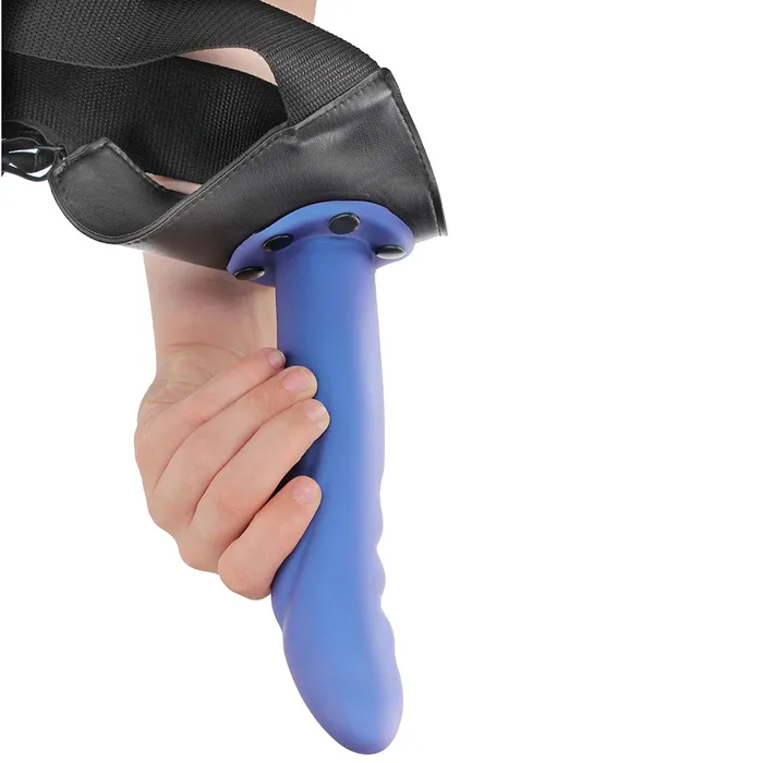 Textured Curved 8 Inch Hollow StrapOn in Metallic Blue Shots Toys Female Sex Toys Textured Curved 8 Inch Hollow StrapOn in Metallic Blue Shots Toys Female Sex Toys