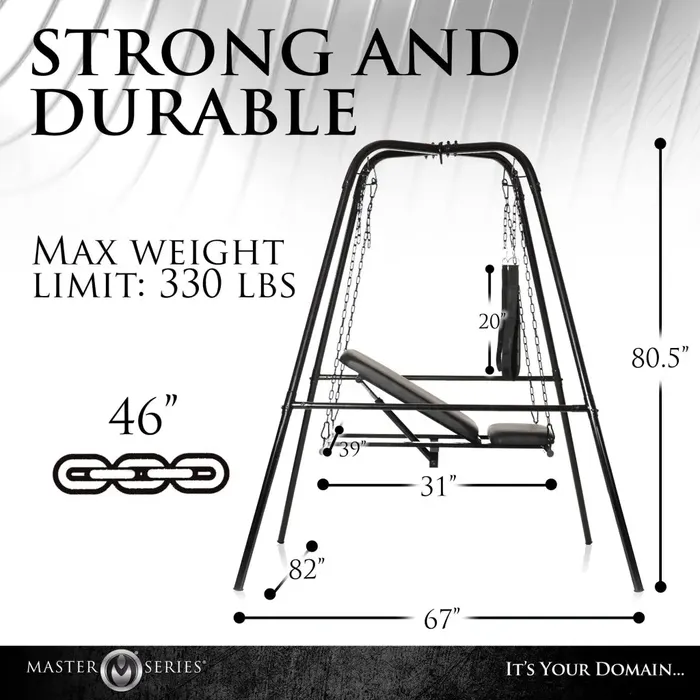 Throne Adjustable Sex Swing With Stand Master Series Male Sex Toys