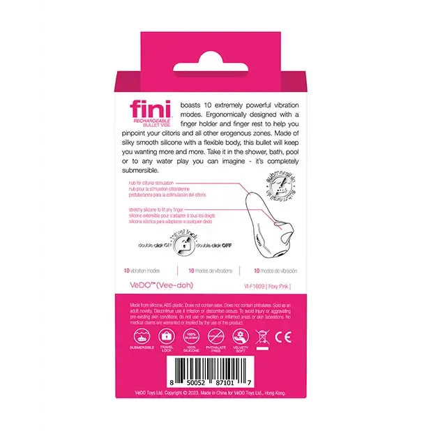 VeDO Fini Rechargeable Bullet Vibe Purple VDO Vibrators