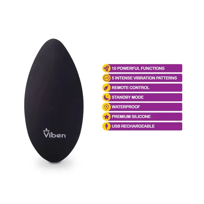 Viben Viben Racy 10 Function Panty Vibe Black Vibrators Viben Viben Racy 10 Function Panty Vibe Black Vibrators