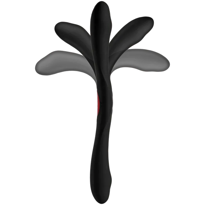 Vibrators Doc Johnson Doc Johnson Kink Dual Flex Silicone Vibrator Black with Red