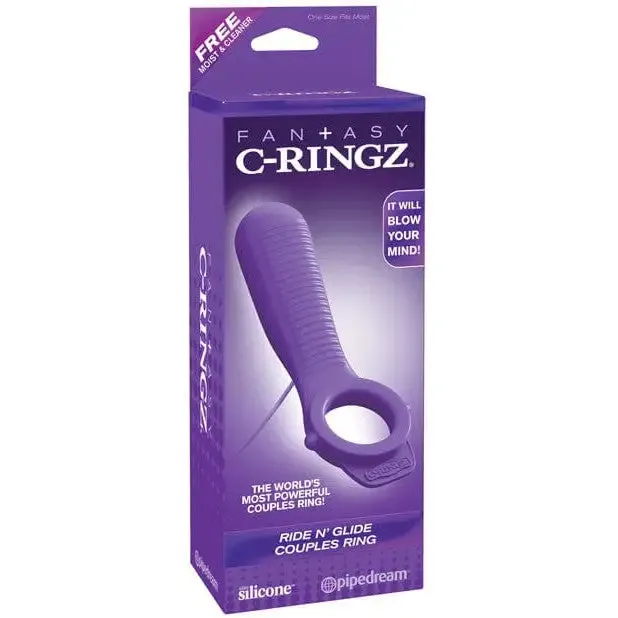 Vibrators Fantasy Cringz Ride N Glide Couples Ring Purple Fantasy Lingerie