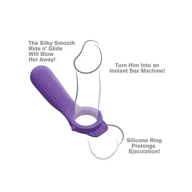 Vibrators Fantasy Cringz Ride N Glide Couples Ring Purple Fantasy Lingerie